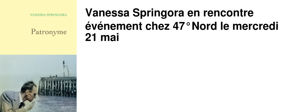 Vanessa Springora en rencontre �v�nement chez 47�Nord le mercredi 21 mai