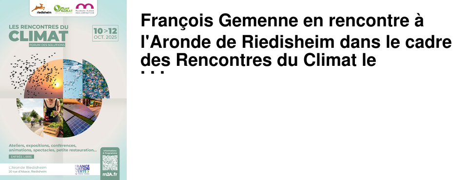 Fran�ois Gemenne en rencontre � l'Aronde de Riedisheim dans le cadre des Rencontres du Climat le vendredi 10 octobre