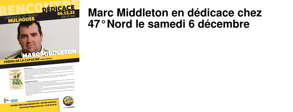 Marc Middleton en d�dicace chez 47�Nord le samedi 6 d�cembre